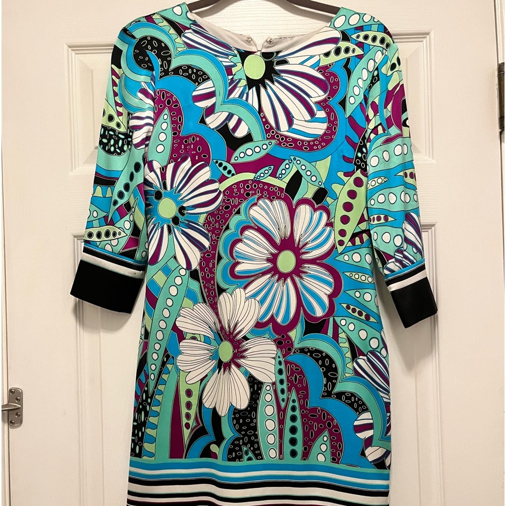 Cache Silk Dress 💜💙💚